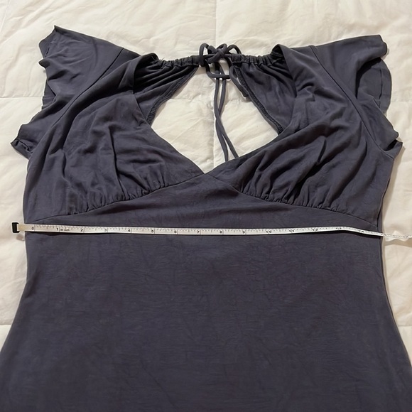 OXMO short ruffle sleeve low cut blouse L - Picture 9 of 14